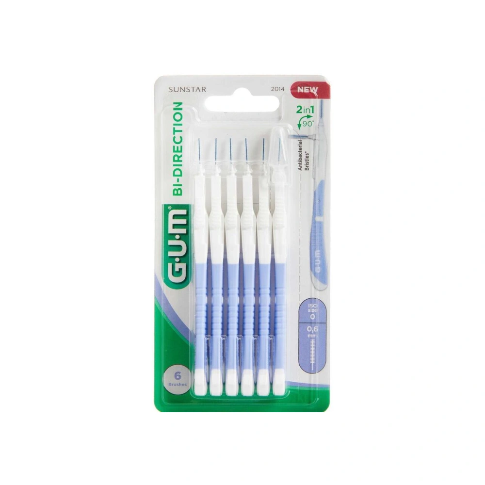 GUM BI-DIRECTION Mellemrumsbørster 0,6 mm - 6 stk