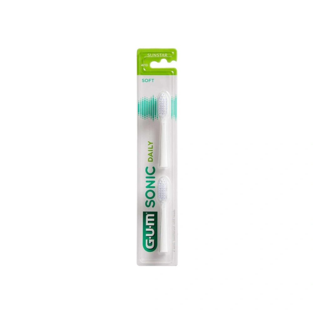 GUM SONIC Daily Refill Soft Hvid - 2 stk