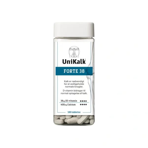 UniKalk Forte 38 µg & D-vitamin - 180 stk