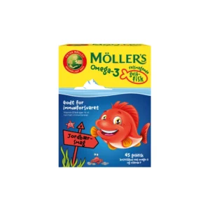 Möller’s Møllers Omega-3 Gelefisk med Jordbærsmag – 45 stk