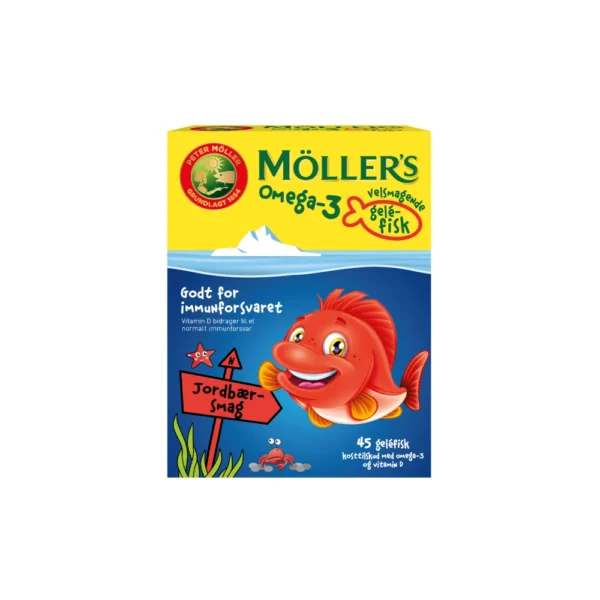 Möller’s Møllers Omega-3 Gelefisk med Jordbærsmag - 45 stk