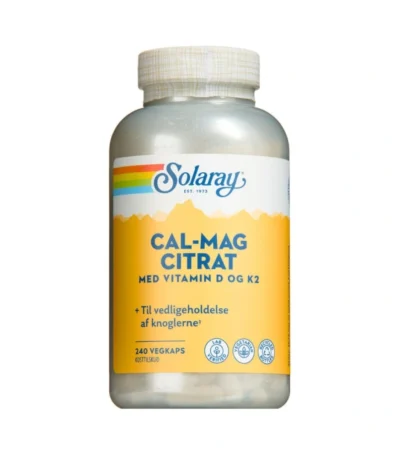 Solaray Cal-Mag Citrat + D & K2 – 240 stk