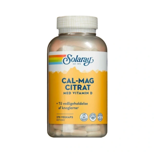 Solaray Cal-Mag Citrat + D-Vitamin – 270 stk