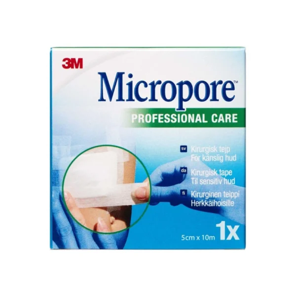 Micropore Kirugisk Tape Uden Dispenser Hvid – 5cm x 10m