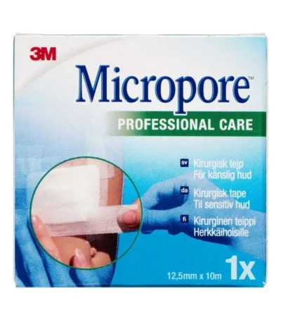 Micropore Kirurgisk Tape Uden Dispenser Hvid – 1,25 cm x 10 m