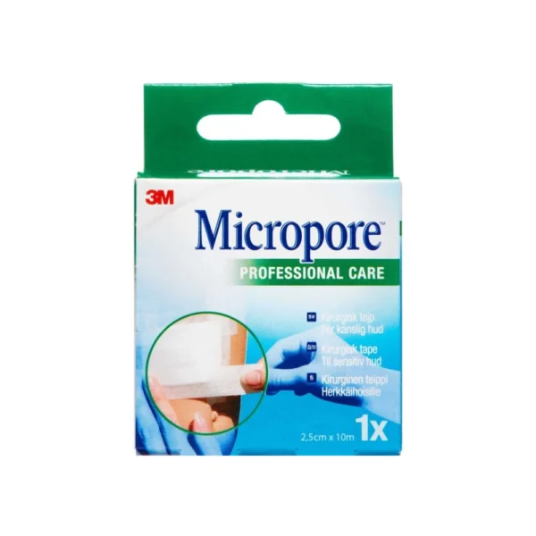 Micropore Kirugisk Tape Hvid Uden Dispenser – 2,5cm x 10m