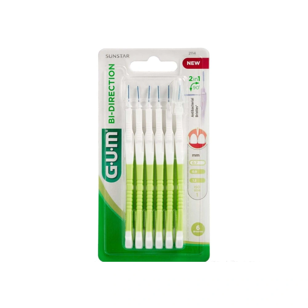 GUM BI-DIRECTION Mellemrumsbørster 0,7mm – 6 stk