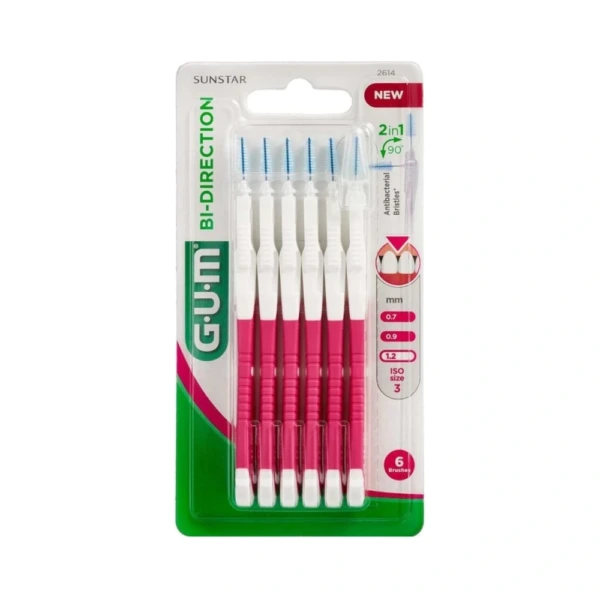 GUM BI-DIRECTION Mellemrumsbørste 1,2mm – 6 stk