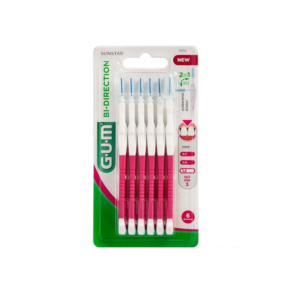 GUM BI-DIRECTION Mellemrumsbørste 1,2mm – 6 stk