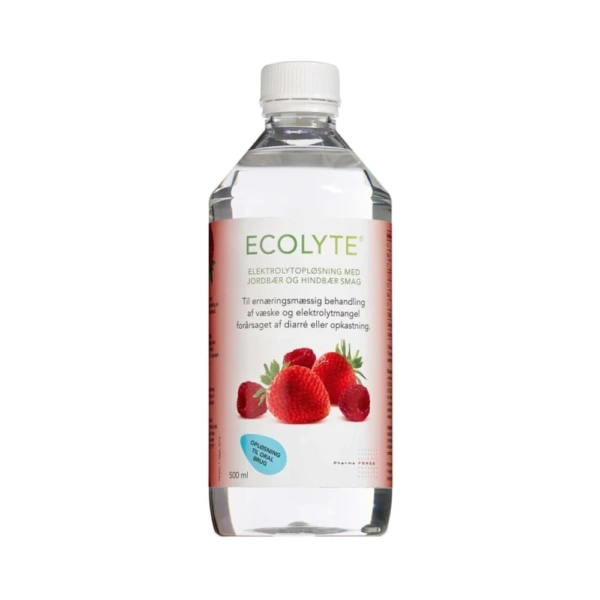 Ecolyte jordbær/hindbær smag – 500 ml