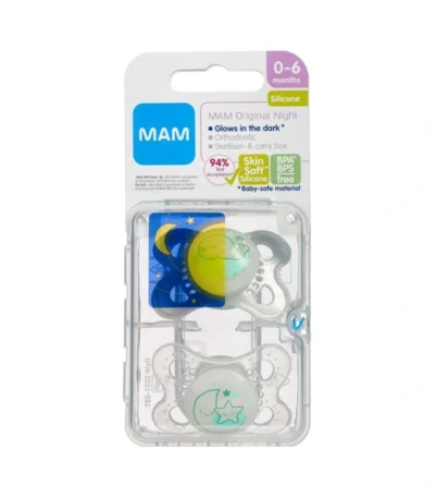 MAM Original Night Sut 0-6 Mdr. Assorterede Farver – 2 stk