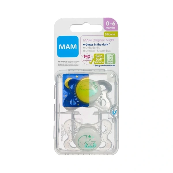 MAM Original Night Sut 0-6 Mdr. Assorterede Farver – 2 stk