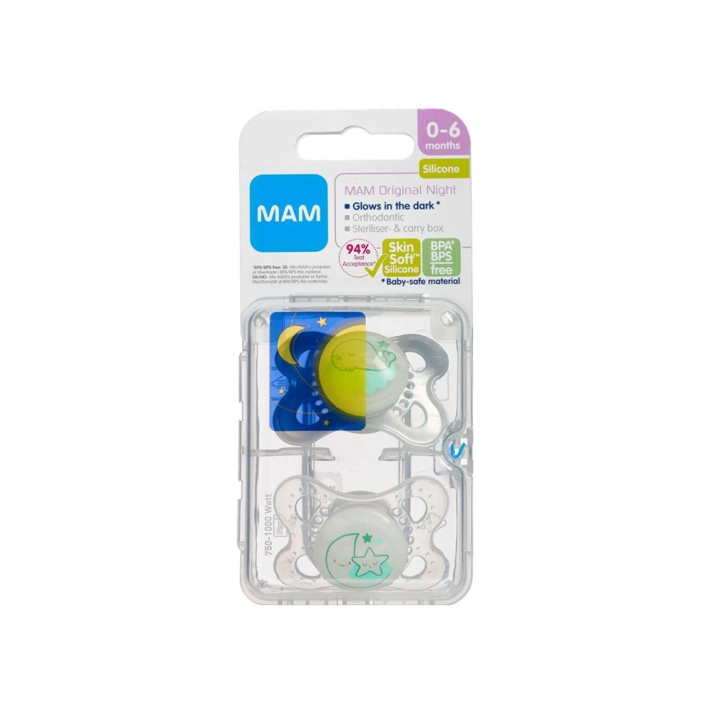MAM Original Night Sut 0-6 Mdr. Assorterede Farver – 2 stk