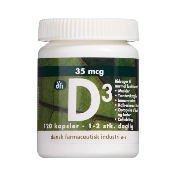 Grønne Vitaminer D3-Vitamin 35 µg Kapsler – 120 stk