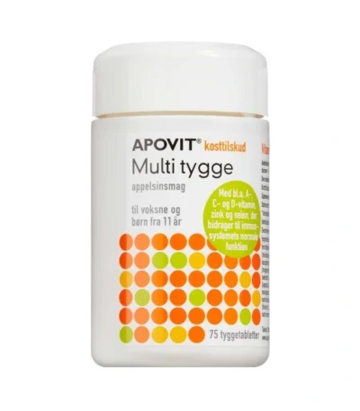 APOVIT Multi Tygge Appelsinsmag – 75 stk