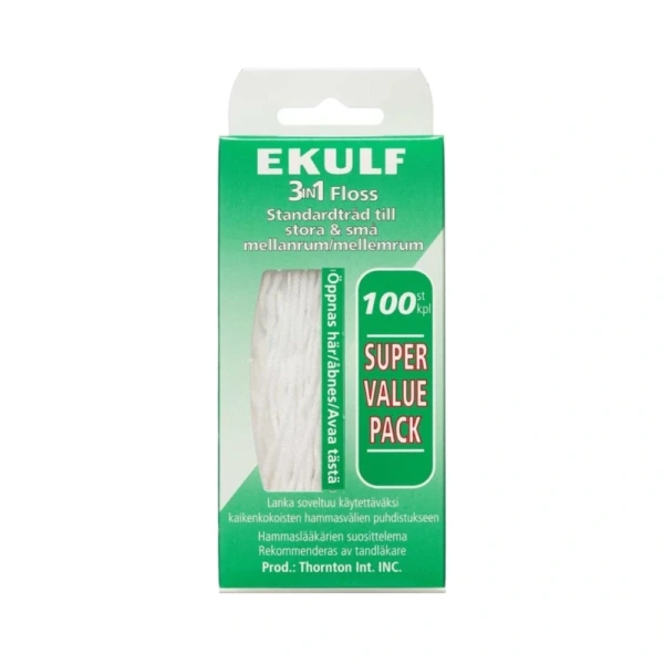 EKULF 3i1 Floss Tråde – 100 stk