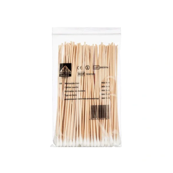 Mediq Danmark Vatpinde Træ 15 cm – 100 stk