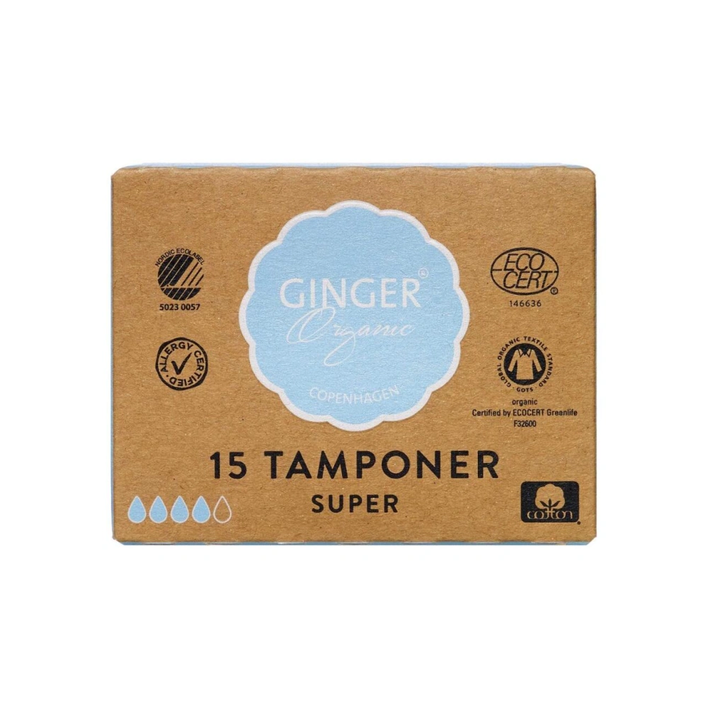 GingerOrganic Tampon Super - 15 stk