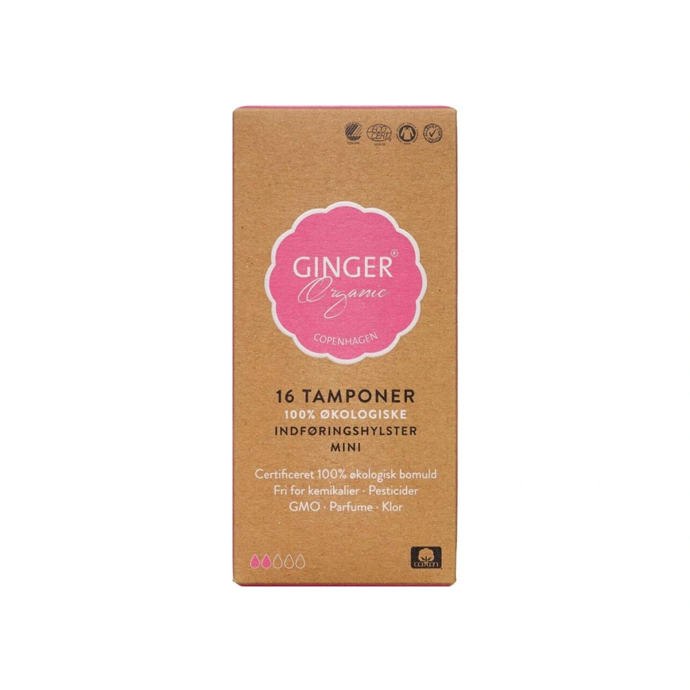 GingerOrganic Tampon med indføringshylster Mini - 16 stk