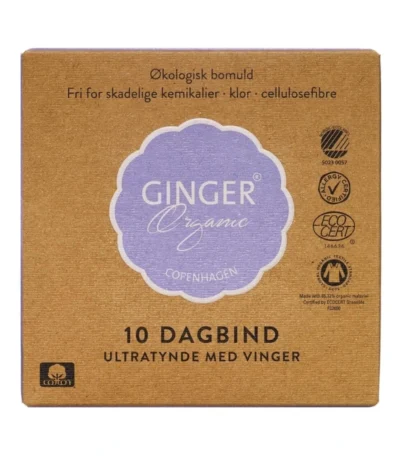 GingerOrganic Dagbind – 10 stk