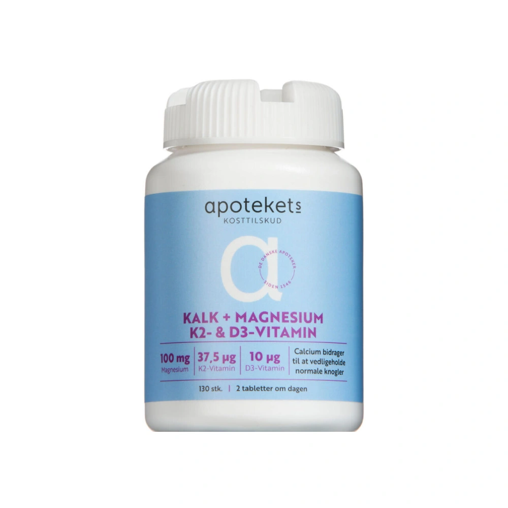 Apotekets Kalk+Magnesium K2+ D-vitamin - 130 stk