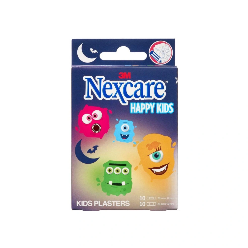 3M Nexcare Happy Kids Monster Plaster - 20 stk.