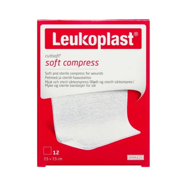 Leukoplast Cutisoft Steril 7,5 x 7,5 cm Kompres – 12 stk