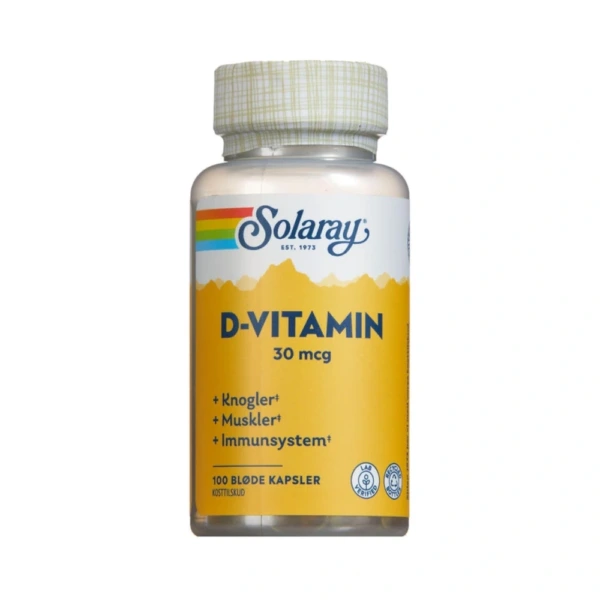 Solaray D-vitamin 30 µg – 100 stk