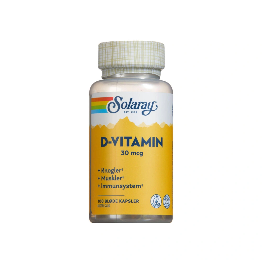 Solaray D-vitamin 30 µg – 100 stk