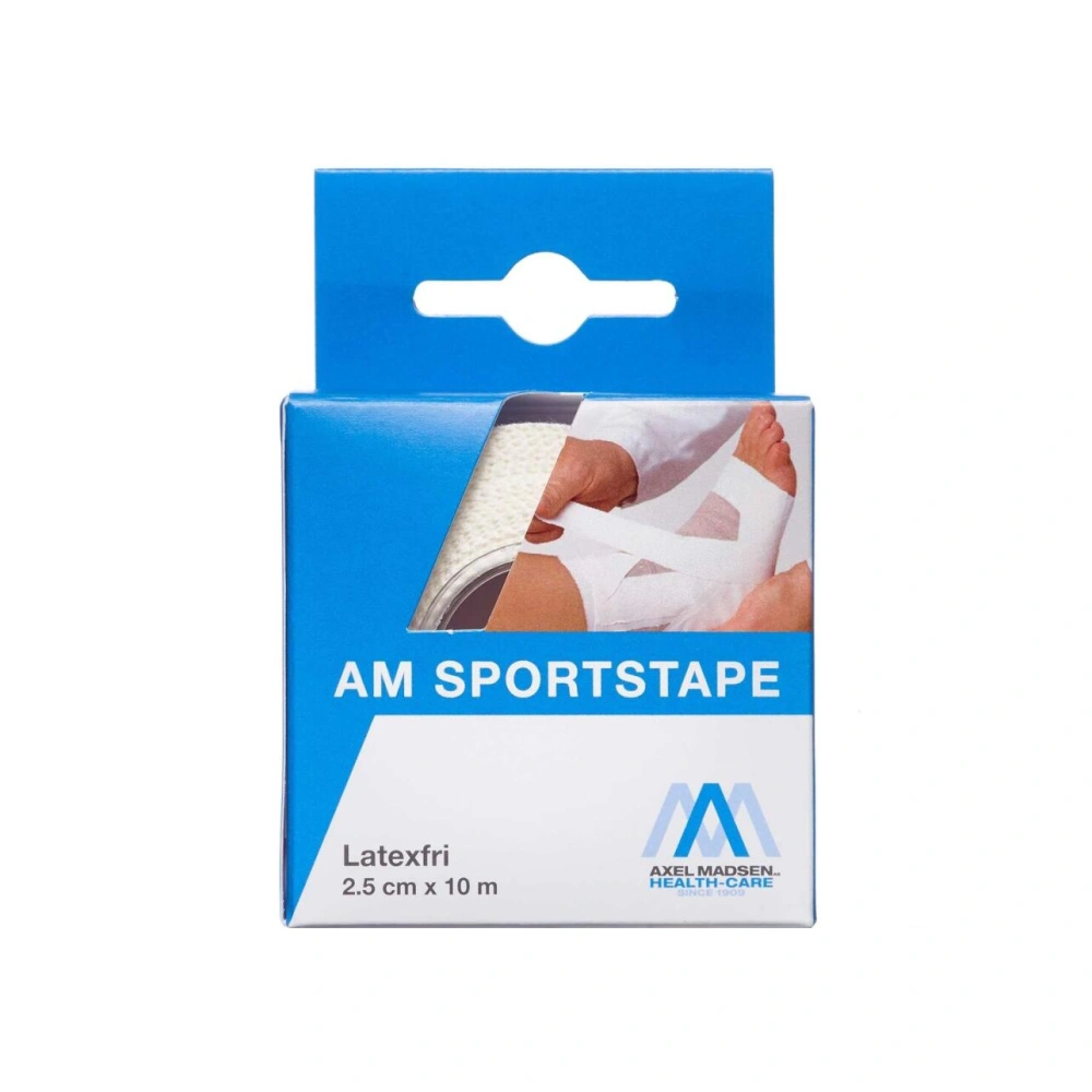 Axel Madsen AM Sportstape Latexfri 2,5 cm x 10 m – 1 stk