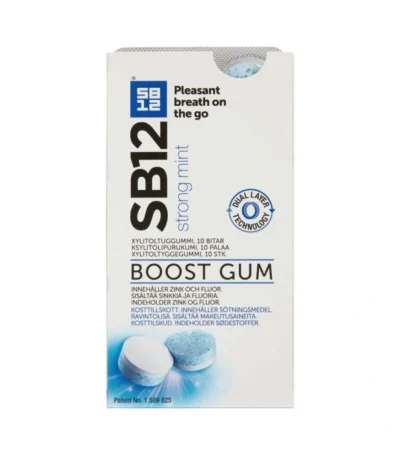 SB12 Boost Strong Mint Tyggegummi – 10 stk