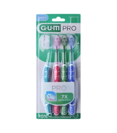 GUM PRO Tandbørster Soft – 4 stk