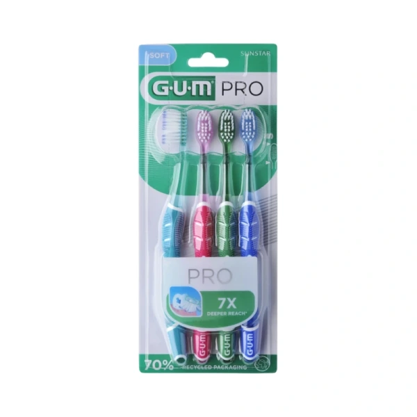 GUM PRO Tandbørster Soft – 4 stk