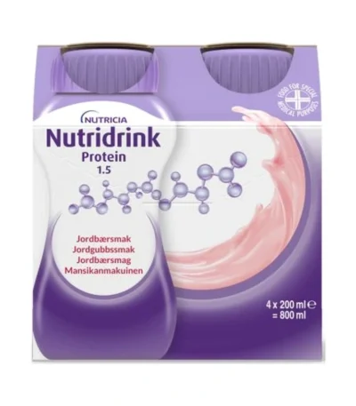 Nutridrink Protein Jordbær – 4 x 200 ml