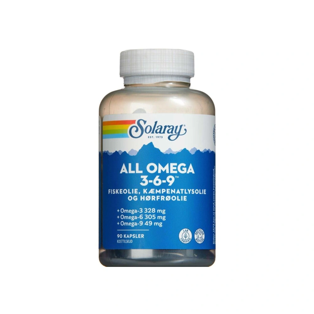 Solaray All Omega 3-6-9 – 90 kapsler