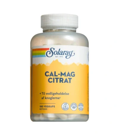 Solaray Cal-Mag Citrat – 180 stk