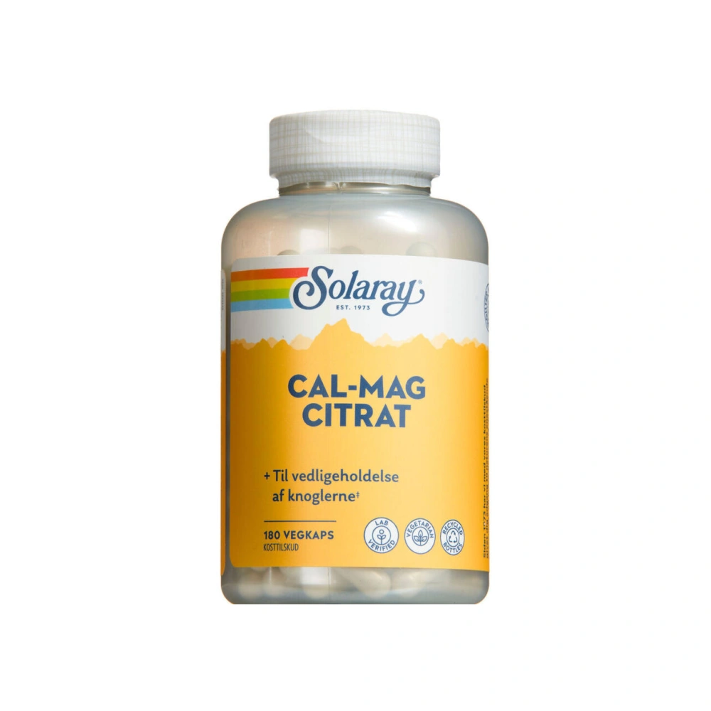 Solaray Cal-Mag Citrat – 180 stk