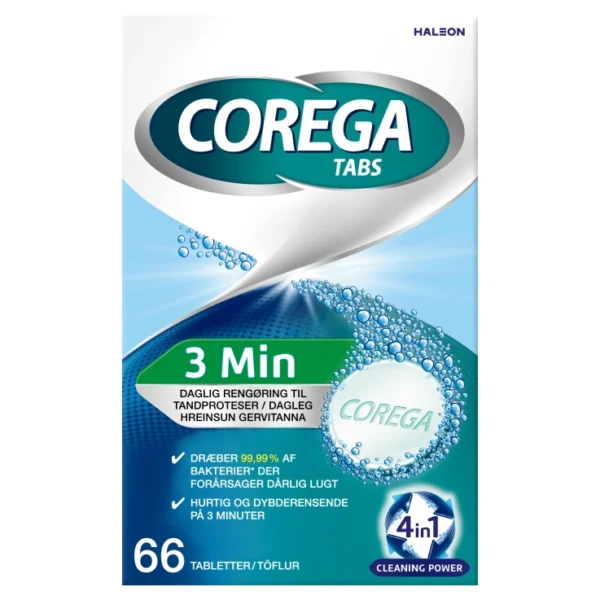 Corega Tabs 3 Minutes – 66 stk