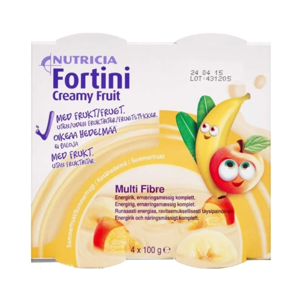 Nutricia Fortini Creamy Fruit Sommerfrugt – 4 x 100 g