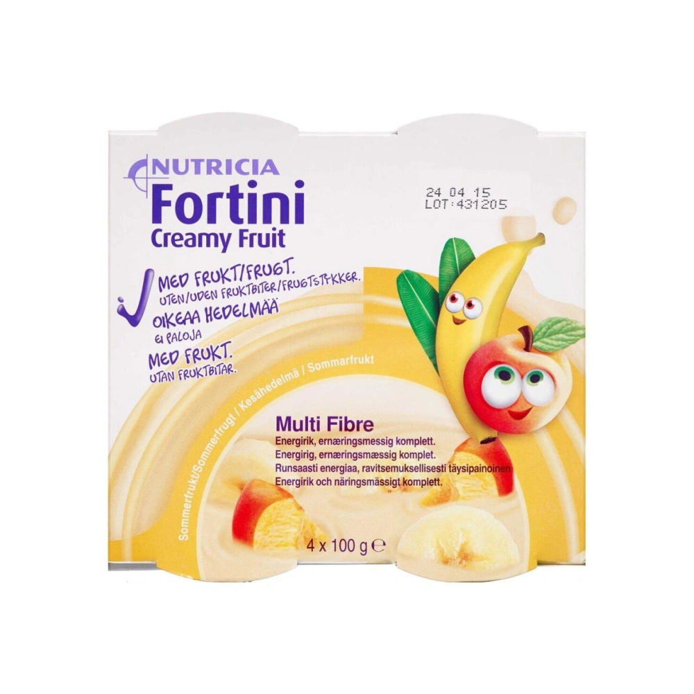 Nutricia Fortini Creamy Fruit Sommerfrugt – 4 x 100 g