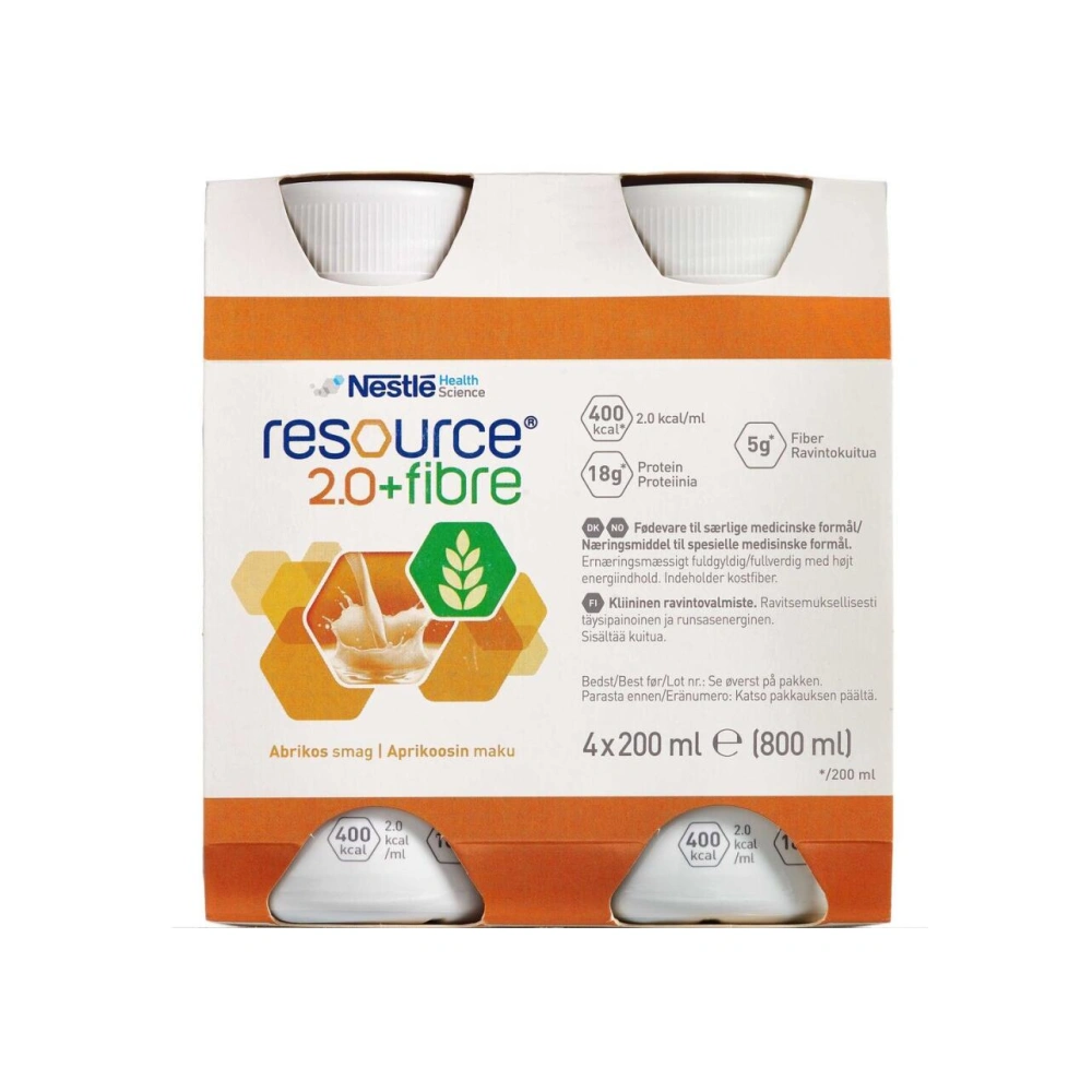 Resource 2.0 + Fibre Abrikos – 4 x 200 ml