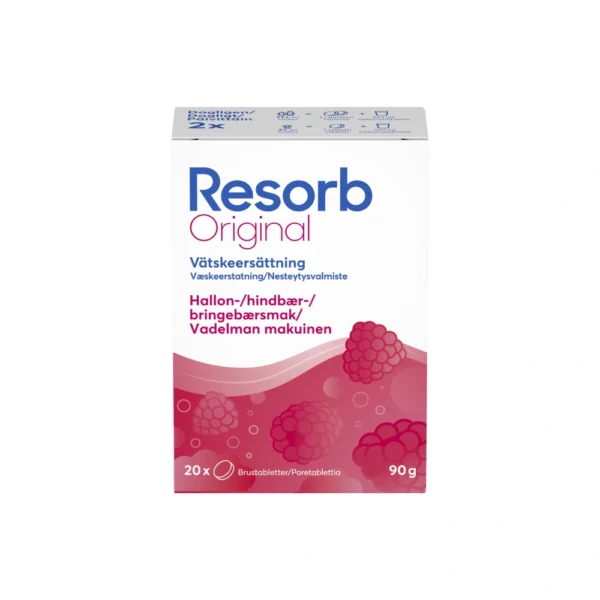 Resorb Original Hindbær - 2 x 10 brusetabletter