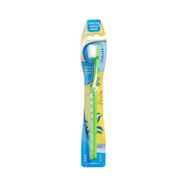 EKULF Twice Adult Tandbørste Assorterede Farver – 1 stk