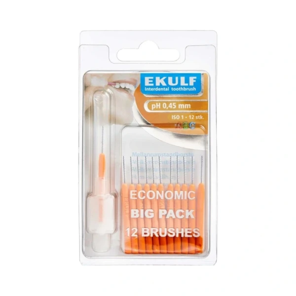 EKULF ph Mellemrumsbørste Orange 0,45 mm – 12 stk