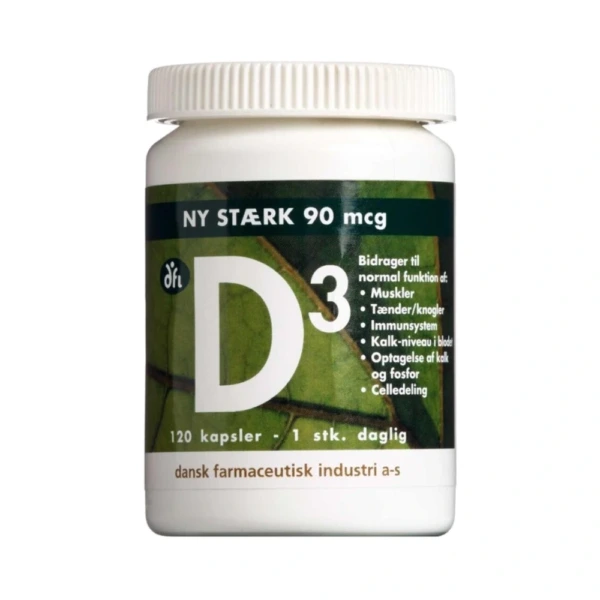 Grønne Vitaminer D3-Vitamin Stærk Kapsler 90 µg – 120 stk