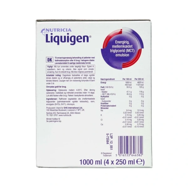 Nutricia MCT Liquigen Olie – 4 x 250 ml