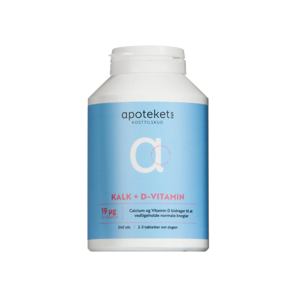 Apotekets Kalk og D-vitamin 19 µg – 240 stk