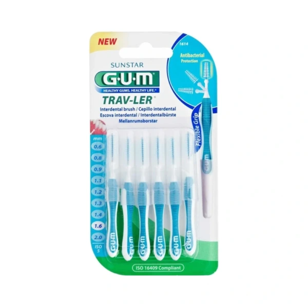 GUM TRAV-LER Mellemrumsbørste 1614 1,6mm – 6 stk