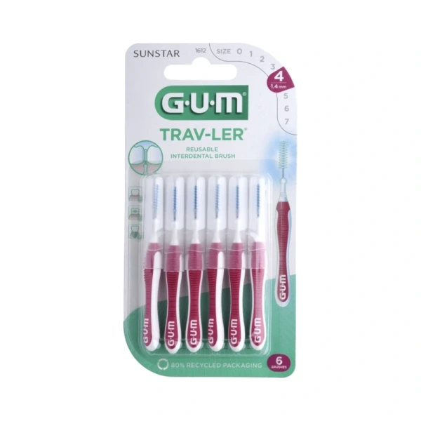 GUM TRAV-LER Mellemrumsbørste 1612 1,4mm – 6 stk