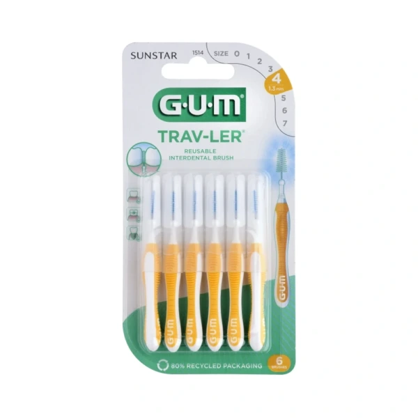 GUM TRAV-LER Mellemrumsbørste 1514 1,3mm – 6 stk